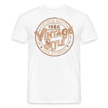 Jahrgang 1980er Retro 1980er Jahre Geburtstagsgeschenk - Männer T-Shirt - Weiß - Vorne - AI Model Male 178 dark (178cm)