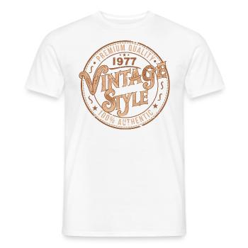 Vintage 1977 Retro 1977 Birthday Gift - Men's T-Shirt - white - Front - AI Model Male 178 dark (178cm)