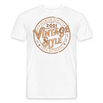 Vintage 2001 Cadeau D'anniversaire 2001 Rétro 2001 - T-shirt homme - blanc - Devant - AI Model Male 178 dark (178cm)