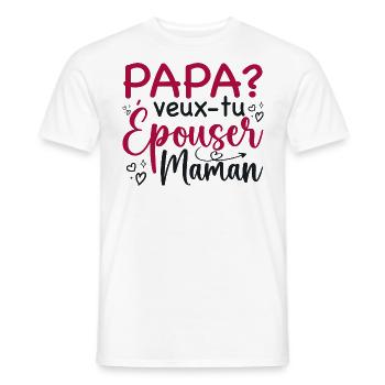 Daddy Do You Want To Marry Mom - Marriage Proposal - Men's T-Shirt - white - Front - AI Model Male 178 dark (178cm)
