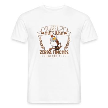 Federn und Freude - Zebrafink - Männer T-Shirt - Weiß - Vorne - AI Model Male 178 dark (178cm)