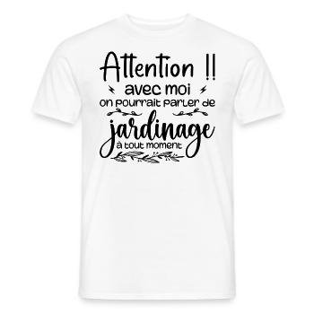 Talk About Gardening Anytime - Gardener Gift - Men's T-Shirt - white - Front - AI Model Male 178 dark (178cm)