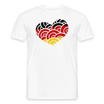 Allemagne Drapeau Cœur Allemagne - T-shirt homme - blanc - Devant - AI Model Male 178 dark (178cm)