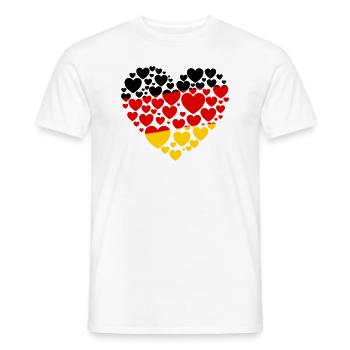 Deutschland Flagge Herz Germany - Männer T-Shirt - Weiß - Vorne - AI Model Male 178 dark (178cm)