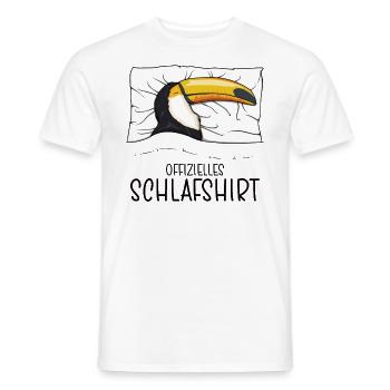 Pyjama Toucan Chemise de Nuit Officiel - T-shirt homme - blanc - Devant - AI Model Male 178 dark (178cm)