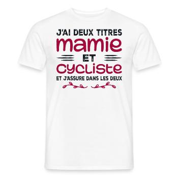 Zwei Titel Oma Radsportlerin | Oma | Fahrrad - Männer T-Shirt - Weiß - Vorne - AI Model Male 178 dark (178cm)