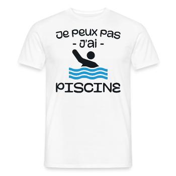 Ich kann kein Schwimmbad haben - Männer T-Shirt - Weiß - Vorne - AI Model Male 178 dark (178cm)