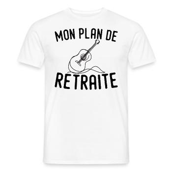 Mon Plan de Retraite la Guitare - Cadeau Guitare - T-shirt homme - blanc - Devant - AI Model Male 178 dark (178cm)