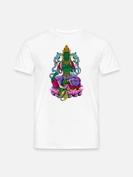 Boeddhisme God Bodhisattva Groene Tara - Heren T-shirt - wit