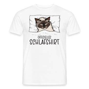 Offizielles Schlafshirt Himalaya Katze Schlafanzug - Männer T-Shirt - Weiß - Vorne - AI Model Male 178 dark (178cm)