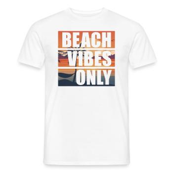 Beach Vibes Only Retro Strandurlaub Surfstrand - Männer T-Shirt - Weiß - Vorne - AI Model Male 178 dark (178cm)