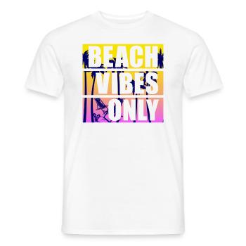 Beach Vibes Only Retro Strandurlaub Surfstrand - Männer T-Shirt - Weiß - Vorne - AI Model Male 178 dark (178cm)