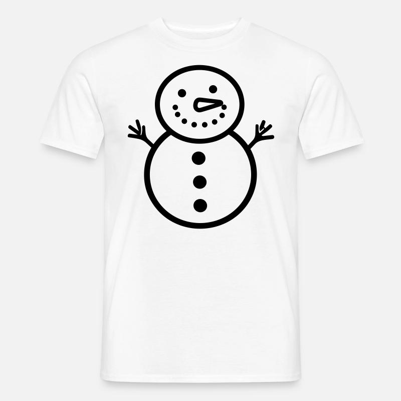 Schneemann - Männer T-Shirt - Weiß