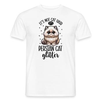 Katzen Glitzer - Perserkatze - Männer T-Shirt - Weiß - Vorne - AI Model Male 178 dark (178cm)