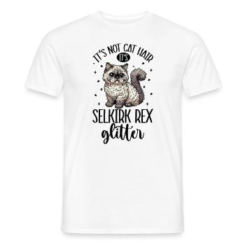 Katzen Glitzer - Selkirk Rex - Männer T-Shirt - Weiß - Vorne - AI Model Male 178 dark (178cm)