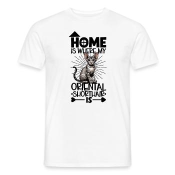 Home - Oriental Shorthair - Men's T-Shirt - white - Front - AI Model Male 178 dark (178cm)