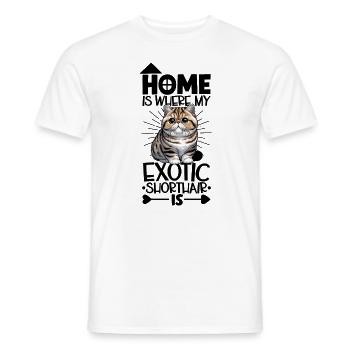 Home - Exotic Shorthair - Men's T-Shirt - white - Front - AI Model Male 178 dark (178cm)