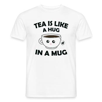 Tea is Like A Hug in a Mug Cute - Men's T-Shirt - white - Front - AI Model Male 178 dark (178cm)