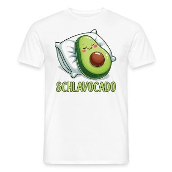 Schlavocado Pyjama Chemise de nuit avocat - T-shirt homme - blanc - Devant - AI Model Male 178 dark (178cm)
