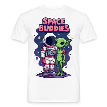 Copains de l’espace - T-shirt homme - blanc - Devant - AI Model Male 178 dark (178cm)
