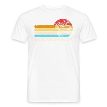 Chargen Be Hazy Hops Retro Sunset IPA Braubier - Männer T-Shirt - Weiß - Vorne - AI Model Male 178 dark (178cm)