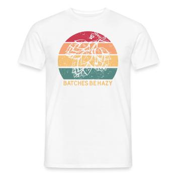 Chargen Be Hazy Hops Retro Sunset IPA BraubierHerr - Männer T-Shirt - Weiß - Vorne - AI Model Male 178 dark (178cm)