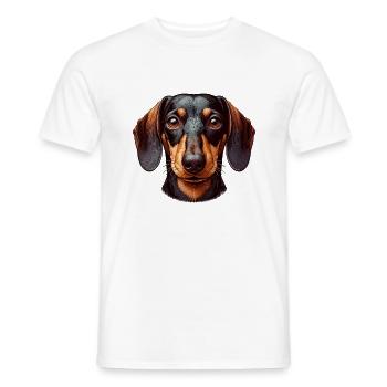 Visage de chien - Teckel - T-shirt homme - blanc - Devant - AI Model Male 178 dark (178cm)