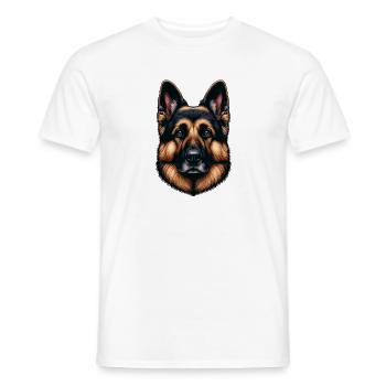 Visage de chien - Berger allemand - T-shirt homme - blanc - Devant - AI Model Male 178 dark (178cm)