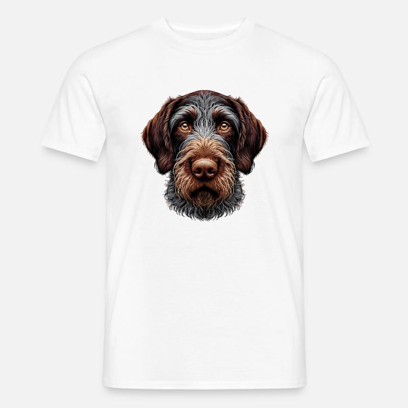 Hundegesicht - Deutsch Drahthaar - Männer T-Shirt - Weiß