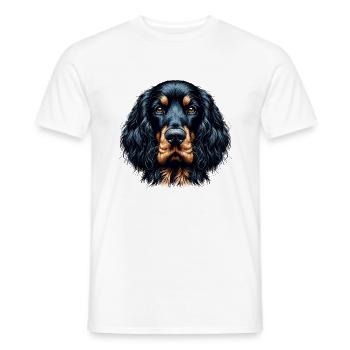 Visage de chien - Gordon Setter - T-shirt homme - blanc - Devant - AI Model Male 178 dark (178cm)