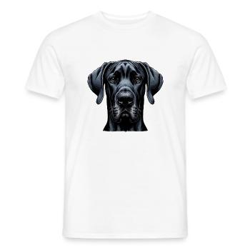 Visage de chien - Dogue allemand - T-shirt homme - blanc - Devant - AI Model Male 178 dark (178cm)