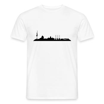 Hannover // Skyline // Silhouette // Skylineshirt - Männer T-Shirt - Weiß - Vorne - AI Model Male 178 dark (178cm)