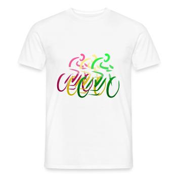 Bike Race red yellow green - Men's T-Shirt - white - Front - AI Model Male 178 dark (178cm)