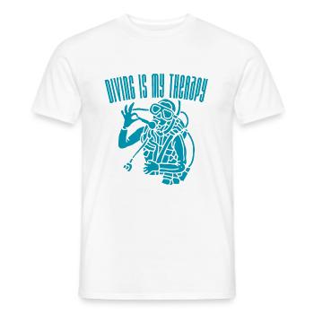 La plongée est ma thérapie (1) - T-shirt homme - blanc - Devant - AI Model Male 178 dark (178cm)