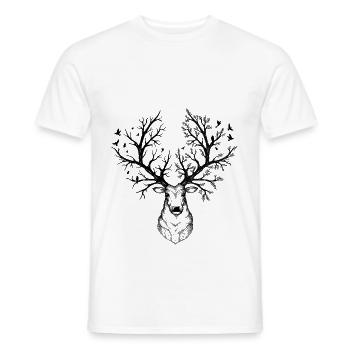 Cerf fantaisie - T-shirt homme - blanc - Devant - AI Model Male 178 dark (178cm)