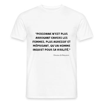 féminisme citation cadeau féministe femme homme - T-shirt homme - blanc - Devant - AI Model Male 178 dark (178cm)