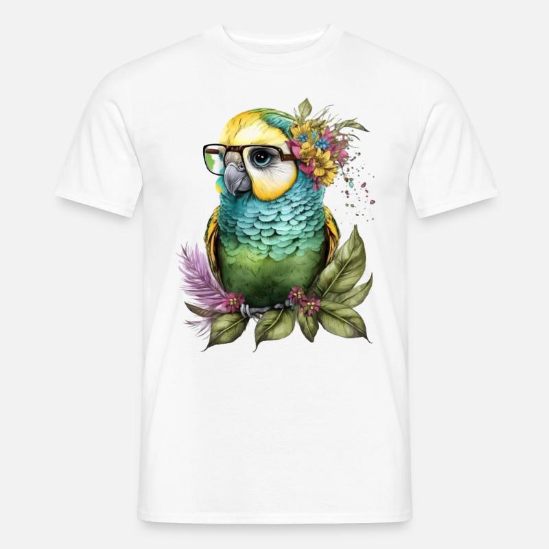 Lustiger Wellensittich - Männer T-Shirt - Weiß
