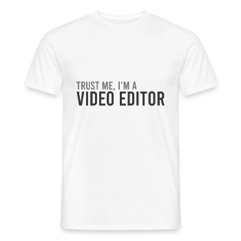 Fier éditeur de vidéo - T-shirt homme - blanc - Devant - AI Model Male 178 dark (178cm)
