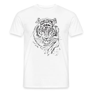 tigre - T-shirt uomo - bianco - Fronte - AI Model Male 178 dark (178cm)