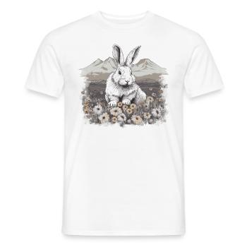 Rabbit Bunny Nature Art - Men's T-Shirt - white - Front - AI Model Male 178 dark (178cm)