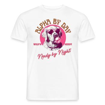 Labrador avec lunettes de soleil et chewing-gum rose - T-shirt homme - blanc - Devant - AI Model Male 178 dark (178cm)