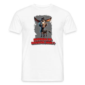 Difficile de résister hein - Design humoristique - T-shirt homme - blanc - Devant - AI Model Male 178 dark (178cm)