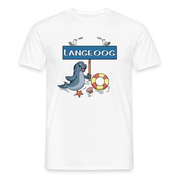 Moin Moin - Insel Langeoog - Männer T-Shirt - Weiß - Vorne - AI Model Male 178 dark (178cm)