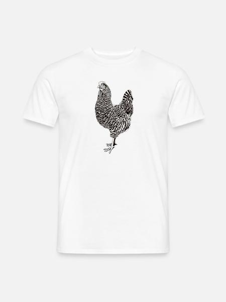 Schwarz-Weiß Zeichnung eines Amrock Huhn - Männer T-Shirt - Weiß