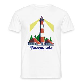 Leuchtturm - Ostseebad Travemünde - Männer T-Shirt - Weiß - Vorne - AI Model Male 178 dark (178cm)