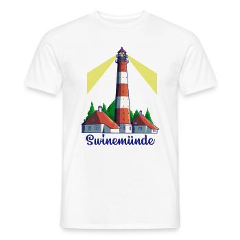 Leuchtturm - Ostseebad Swinemünde - Männer T-Shirt - Weiß - Vorne - AI Model Male 178 dark (178cm)
