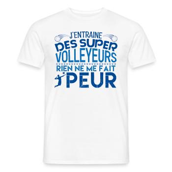 coach Volleyball Cadeau coach Volleyball - T-shirt homme - blanc - Devant - AI Model Male 178 dark (178cm)