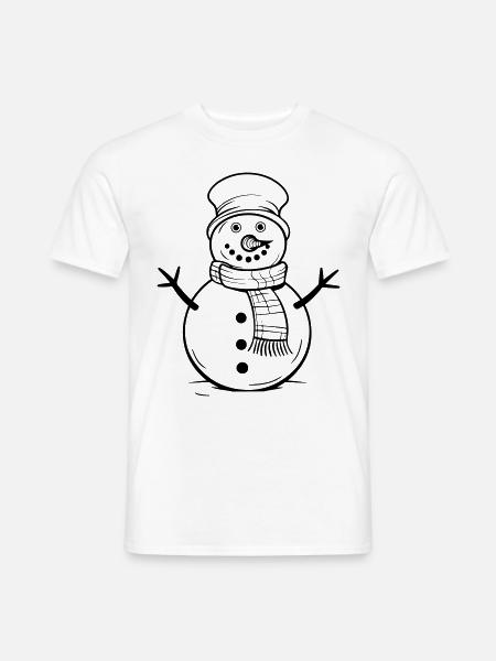 Bande dessinée d’hiver de bonhomme de neige - T-shirt homme - blanc