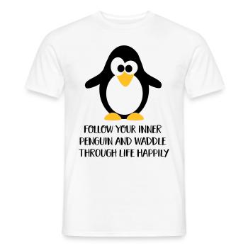 Pinguin - Men's T-Shirt - white - Front - AI Model Male 178 dark (178cm)