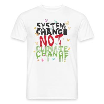 System Change - not Climate Change - Men's T-Shirt - white - Front - AI Model Male 178 dark (178cm)